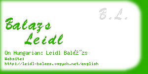 balazs leidl business card